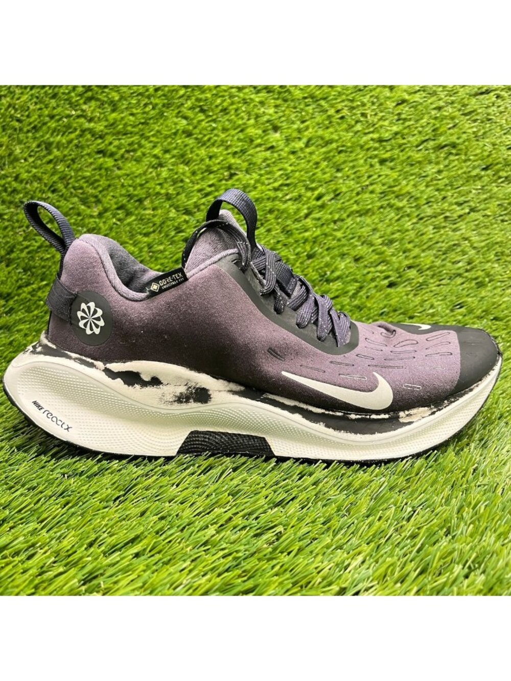 Nike ReactX Infinity RN 4 GTX Womens Size 8 Purple Black Running Shoes Sneakers